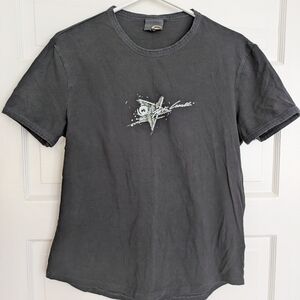 Just Cavalli Designer Black Graphic Tee